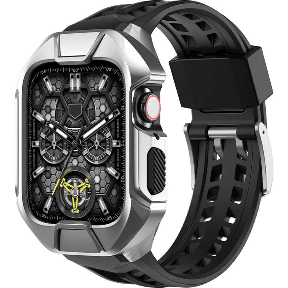 Hurtownia GSM - Pasek + etui Kingxbar CYF136 2w1 Apple Watch 4/5/6/7/8/9/SE 44/45mm ezüst - KGX642 - {ean13} - Hurt