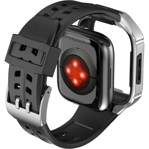 Hurtownia GSM - Pasek + etui Kingxbar CYF136 2w1 Apple Watch 4/5/6/7/8/9/SE 44/45mm srebrne - KGX642 - {ean13} - Hurt