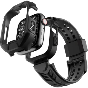 Hurtownia GSM - Pasek + etui Kingxbar CYF136 2w1 Apple Watch 4/5/6/7/8/9/SE 44/45mm czarne - KGX643 - {ean13} - Hurt