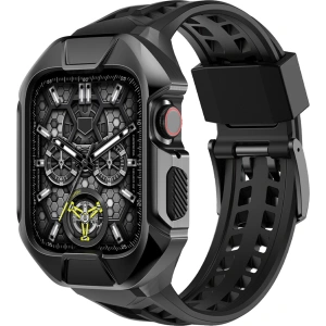 Hurtownia GSM - Pasek + etui Kingxbar CYF136 2w1 Apple Watch 4/5/6/7/8/9/SE 44/45mm czarne - KGX644 - {ean13} - Hurt