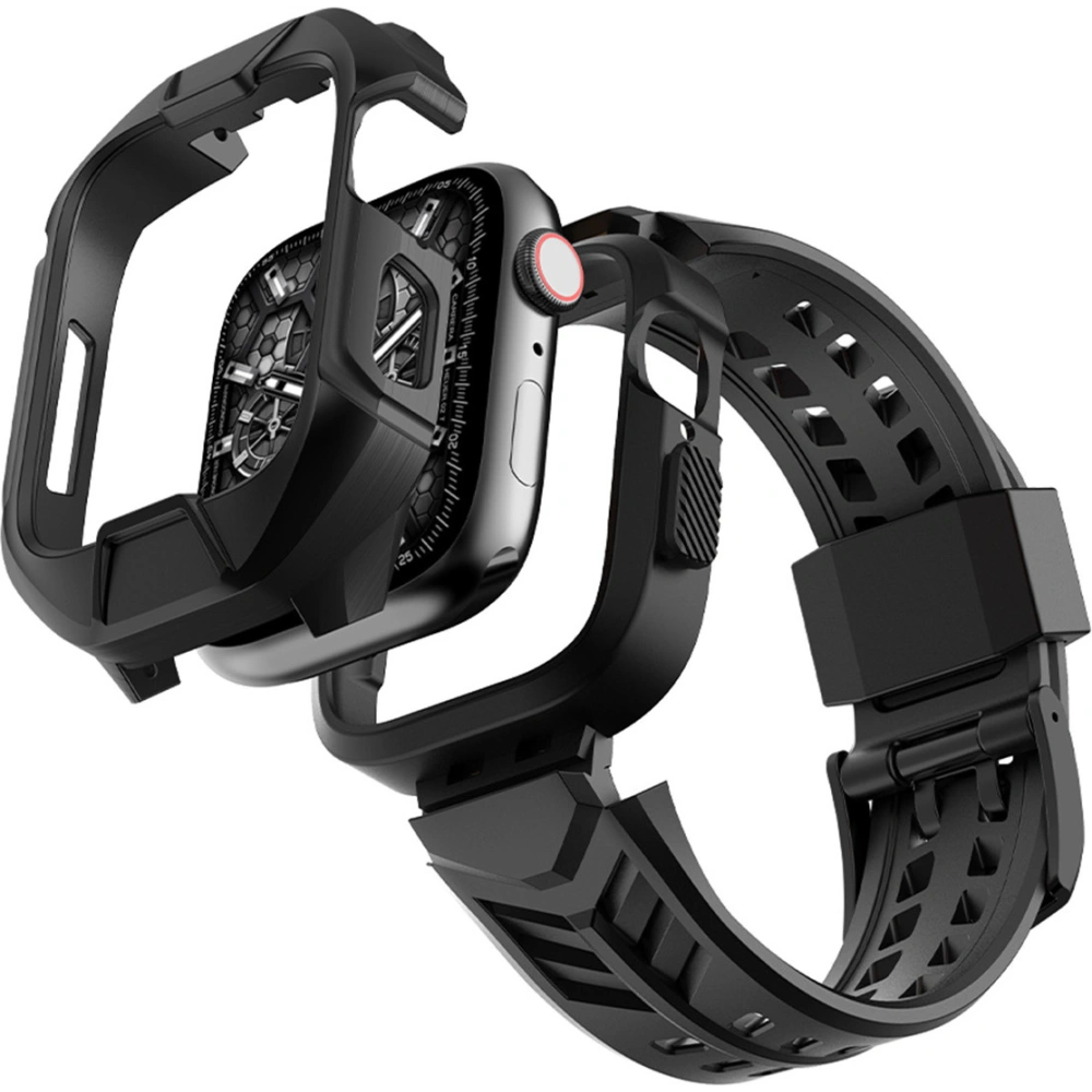 Hurtownia GSM - Pásek + etui Kingxbar CYF136 2w1 Apple Watch 4/5/6/7/8/9/SE 44/45mm černé - KGX644 - {ean13} - Hurt