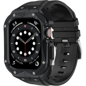 Hurtownia GSM - Pasek + etui Kingxbar CYF140 2w1 Apple Watch 4/5/6/7/8/9/SE 44/45mm czarne - KGX646 - {ean13} - Hurt
