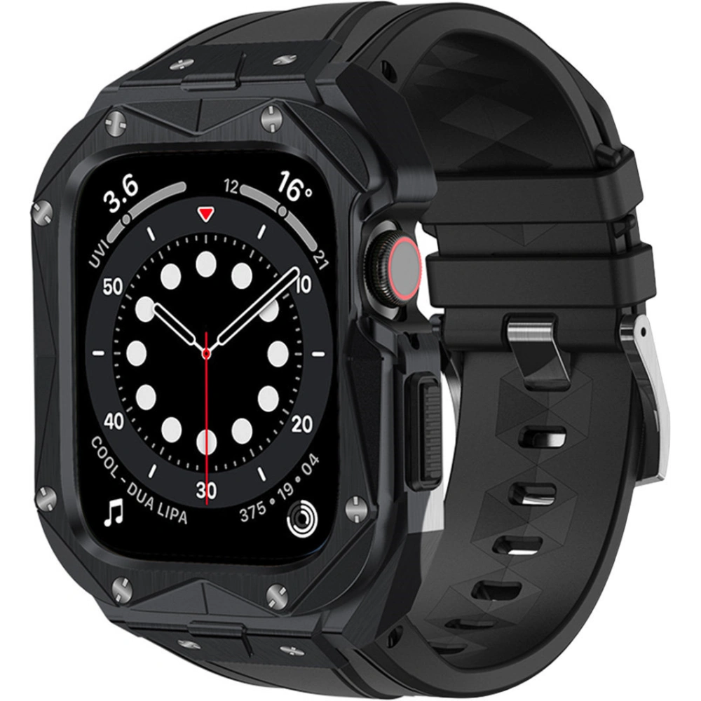 Hurtownia GSM - Pasek + etui Kingxbar CYF140 2w1 Apple Watch 4/5/6/7/8/9/SE 44/45mm fekete - KGX646 - {ean13} - Hurt