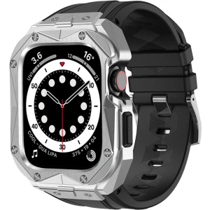 Hurtownia GSM - Pánt + tok Kingxbar CYF140 2w1 Apple Watch 4/5/6/7/8/9/SE 44/45mm ezüst - KGX647 - {ean13} - Hurt