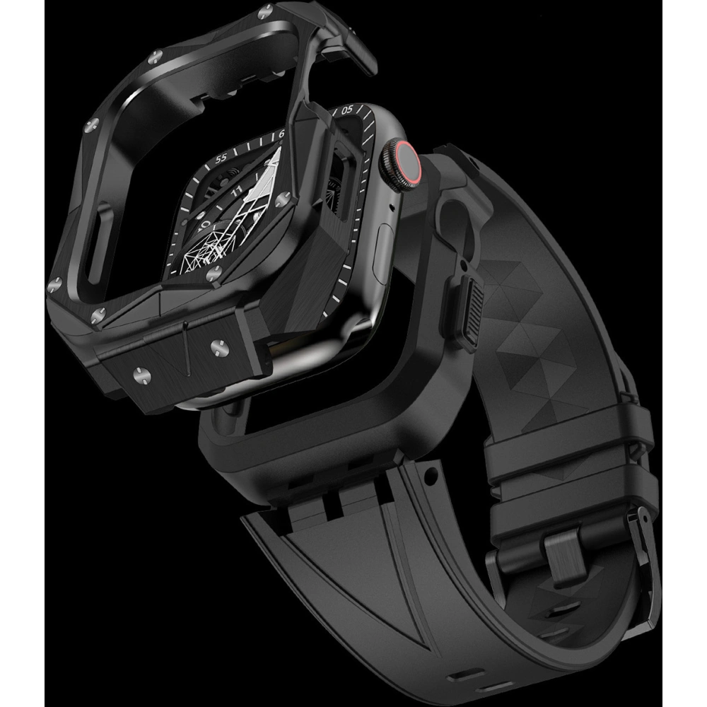 Hurtownia GSM - + etui Kingxbar CYF140 2w1 Apple Watch 4/5/6/7/8/9/SE 44/45mm silber - KGX647 - {ean13} - Hurt