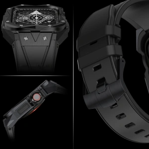 Hurtownia GSM - Pasek + etui Kingxbar CYF140 2w1 Apple Watch 4/5/6/7/8/9/SE 44/45mm srebrne - KGX647 - {ean13} - Hurt