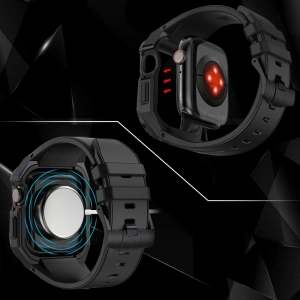 Hurtownia GSM - Pánt + tok Kingxbar CYF140 2w1 Apple Watch 4/5/6/7/8/9/SE 44/45mm ezüst - KGX647 - {ean13} - Hurt