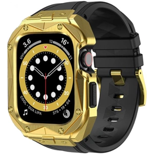 Hurtownia GSM - Pasek + etui Kingxbar CYF140 2w1 Apple Watch 4/5/6/7/8/9/SE 44/45mm złote - KGX650 - {ean13} - Hurt