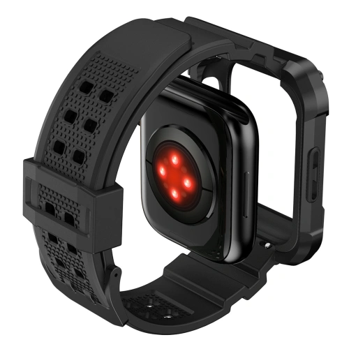 Pasek + etui Kingxbar CYF134 2w1 Apple Watch 4/5/6/7/8/9/SE 44/45mm czarne