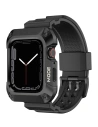 Pásek + etui Kingxbar CYF134 2w1 Apple Watch 4/5/6/7/8/9/SE 44/45mm černé