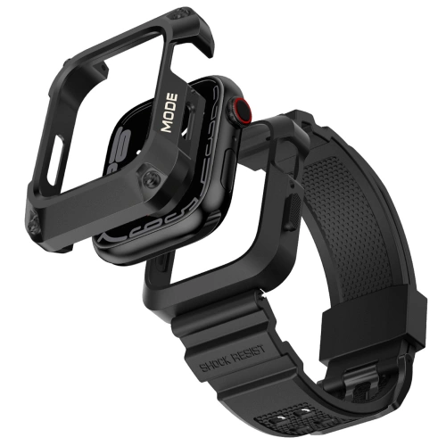 Pasek + etui Kingxbar CYF134 2w1 Apple Watch 4/5/6/7/8/9/SE 44/45mm czarne