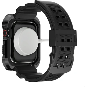 Hurtownia GSM - Pasek + etui Kingxbar CYF134 2w1 Apple Watch 4/5/6/7/8/9/SE 44/45mm czarne - KGX652 - {ean13} - Hurt