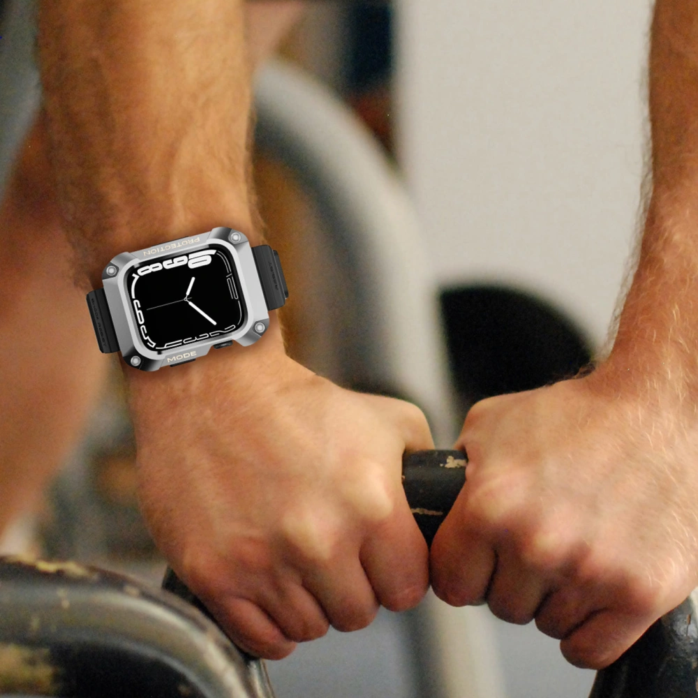 Hurtownia GSM - Pánt + tok Kingxbar CYF134 2w1 Apple Watch 4/5/6/7/8/9/SE 44/45mm fekete - KGX652 - {ean13} - Hurt