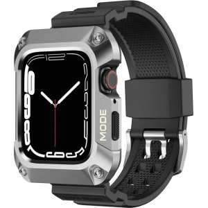 Hurtownia GSM - Pasek + etui Kingxbar CYF134 2w1 Apple Watch 4/5/6/7/8/9/SE 44/45mm srebrne - KGX653 - {ean13} - Hurt