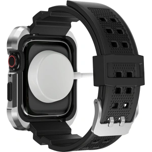 Hurtownia GSM - Pasek + etui Kingxbar CYF134 2w1 Apple Watch 4/5/6/7/8/9/SE 44/45mm srebrne - KGX653 - {ean13} - Hurt