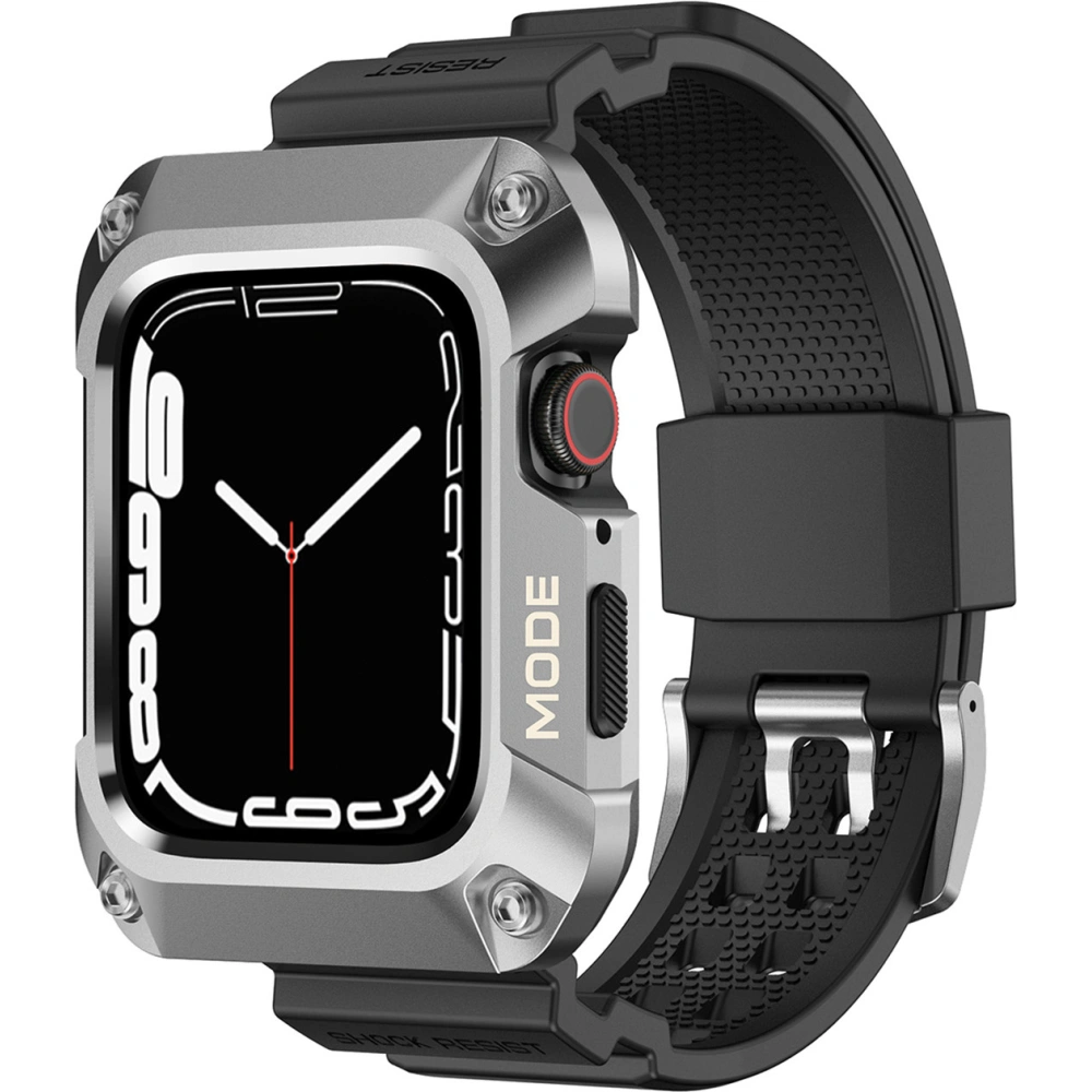 Hurtownia GSM - Pásek + etui Kingxbar CYF134 2w1 Apple Watch 4/5/6/7/8/9/SE 44/45mm stříbrné - KGX654 - {ean13} - Hurt