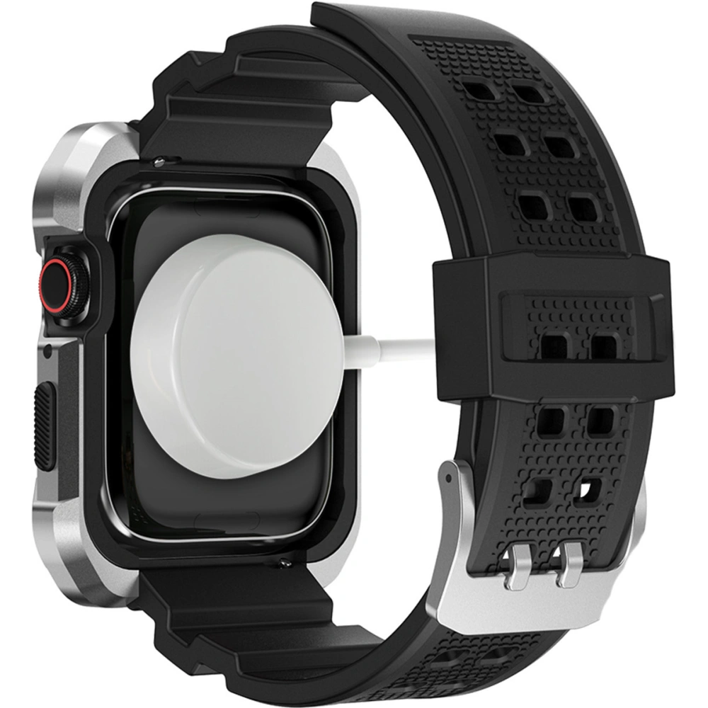 Hurtownia GSM - Pásek + etui Kingxbar CYF134 2w1 Apple Watch 4/5/6/7/8/9/SE 44/45mm stříbrné - KGX654 - {ean13} - Hurt