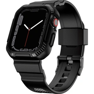 Hurtownia GSM - Pasek + etui Kingxbar CYF537 2w1 Apple Watch 4/5/6/7/SE/8/9 44/45mm czarne - KGX655 - {ean13} - Hurt