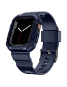 Pásek + etui Kingxbar CYF537 2w1 Apple Watch 4/5/6/7/SE/8/9 44/45mm modré