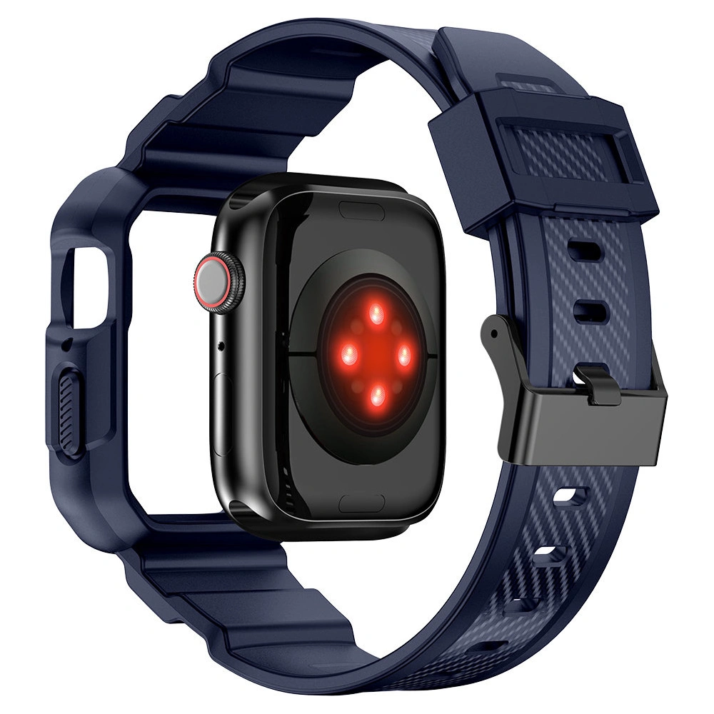 Hurtownia GSM - Pásek + etui Kingxbar CYF537 2w1 Apple Watch 4/5/6/7/SE/8/9 44/45mm modré - KGX657 - {ean13} - Hurt