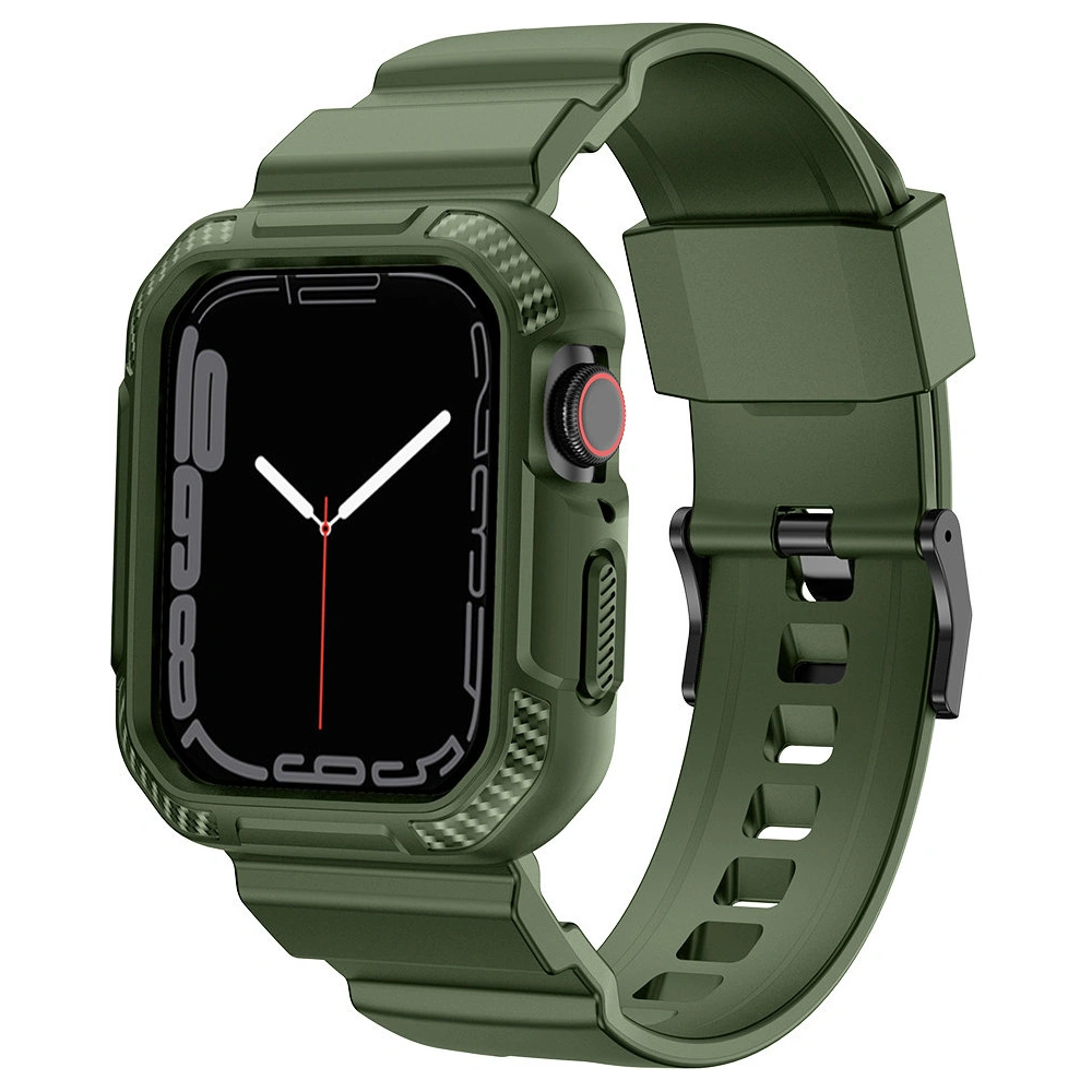 Hurtownia GSM - Pásek + etui Kingxbar CYF537 2w1 Apple Watch 4/5/6/7/SE/8/9 44/45mm zelené - KGX658 - {ean13} - Hurt