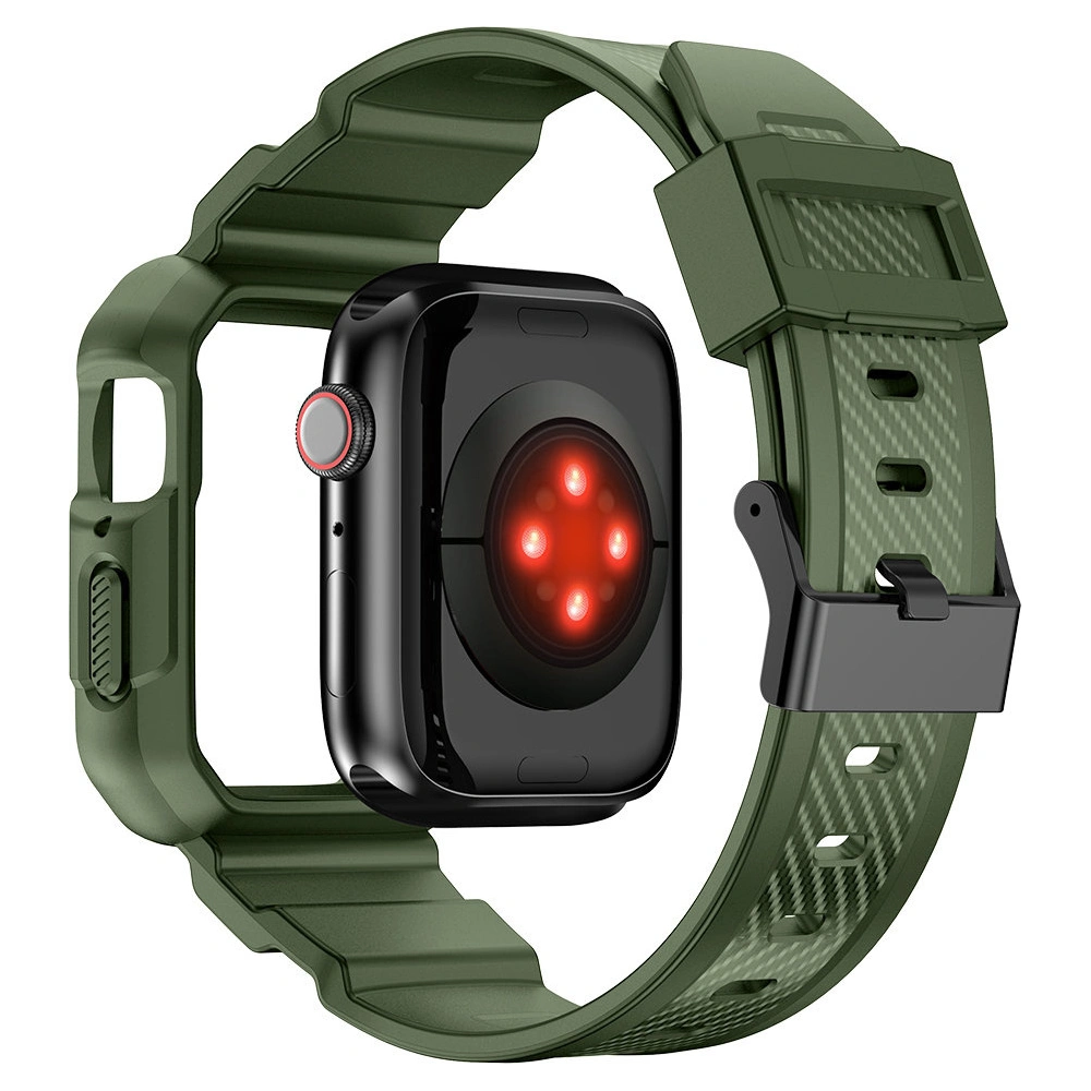 Hurtownia GSM - Pásek + etui Kingxbar CYF537 2w1 Apple Watch 4/5/6/7/SE/8/9 44/45mm zelené - KGX658 - {ean13} - Hurt