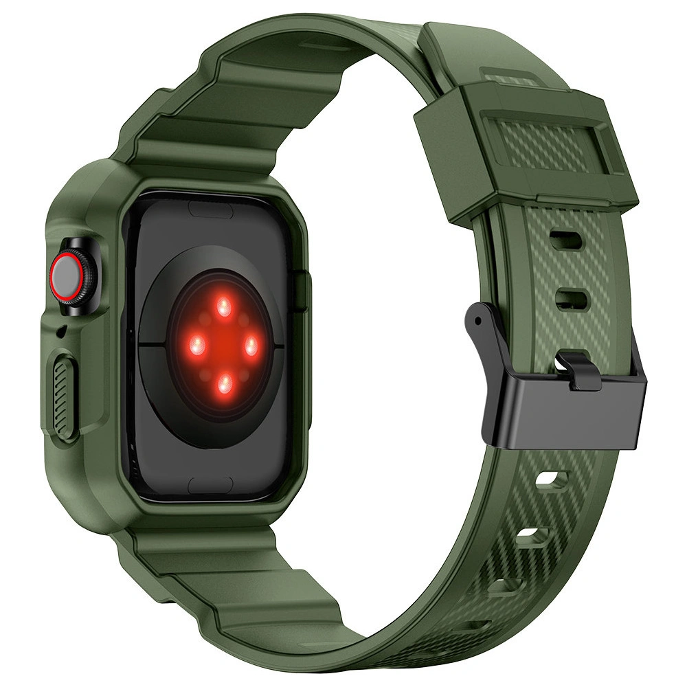 Hurtownia GSM - Pásek + etui Kingxbar CYF537 2w1 Apple Watch 4/5/6/7/SE/8/9 44/45mm zelené - KGX658 - {ean13} - Hurt