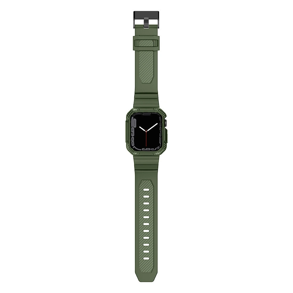 Hurtownia GSM - Pásek + etui Kingxbar CYF537 2w1 Apple Watch 4/5/6/7/SE/8/9 44/45mm zelené - KGX658 - {ean13} - Hurt