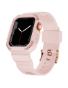 Pasek + etui Kingxbar CYF106 2w1 Apple Watch 4/5/6/7/SE/8/9 40/41mm różowe