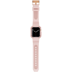 Pasek + etui Kingxbar CYF106 2w1 Apple Watch 4/5/6/7/SE/8/9 40/41mm rózsaszín