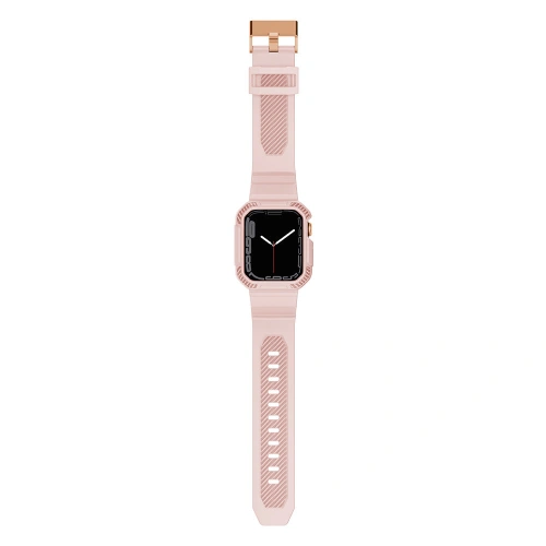 Pasek + etui Kingxbar CYF106 2w1 Apple Watch 4/5/6/7/SE/8/9 40/41mm różowe