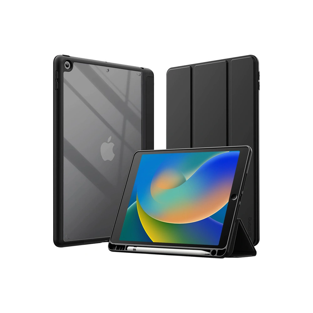 Hurtownia GSM - Crong Apple Case PrimeFolio iPad 10.2 2019/2020/2021 (7., 8. und 9. Generation) + Pencil Halter (schwarz/transparent) - CRG593 - {ean13} - Hurt