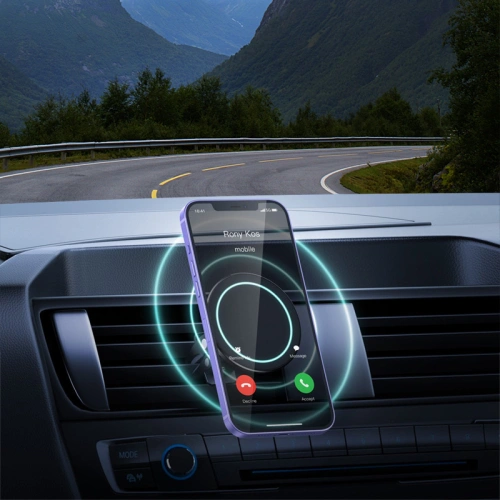 Uchwyt samochodowy magnetyczny MagSafe Crong Carclip Magnetic (czarny)