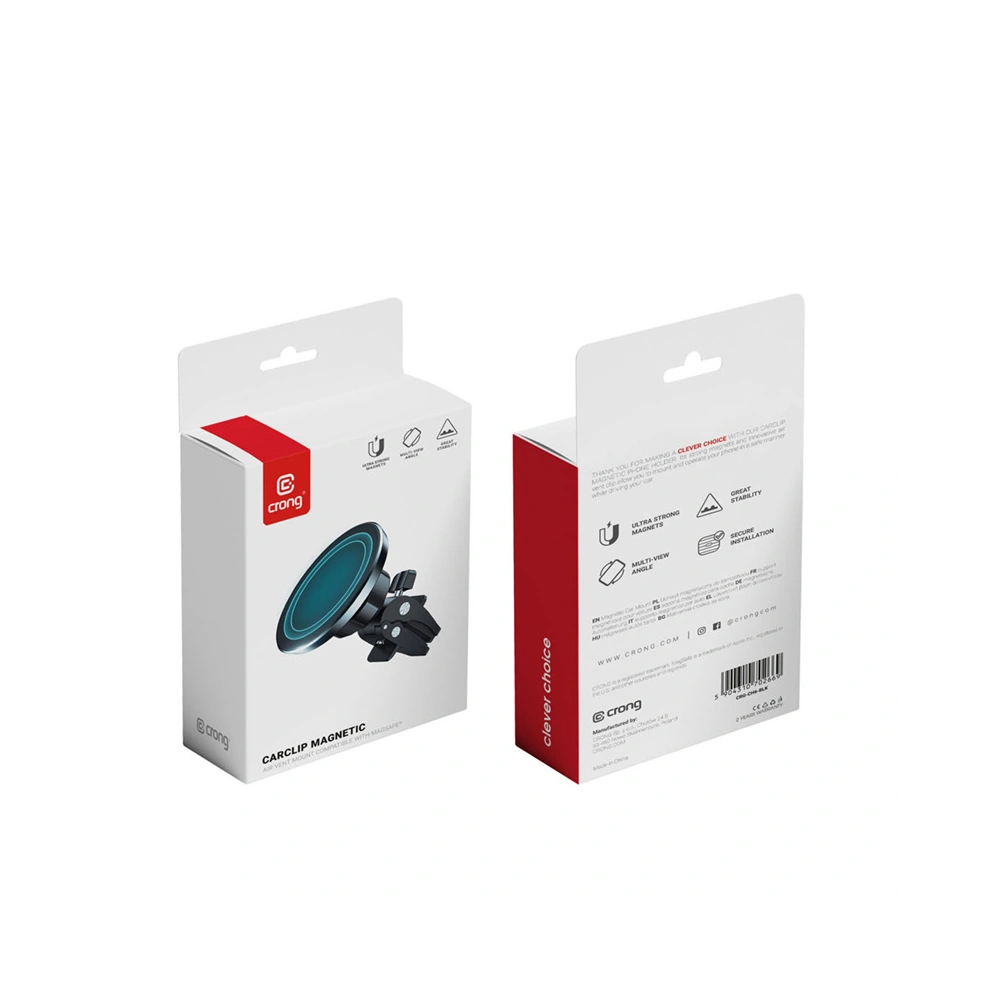 Hurtownia GSM - MagSafe mágneses autós tartó Crong Carclip Magnetic (fekete) - CRG594 - {ean13} - Hurt