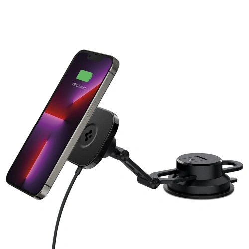 Uchwyt samochodowy z ładowarką bezprzewodową Spigen OneTap Pro 3 Black Dash Magnetic Car Mount (MagFit) Black