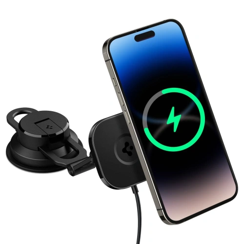 Uchwyt samochodowy z ładowarką bezprzewodową Spigen OneTap Pro 3 Black Dash Magnetic Car Mount (MagFit) Black
