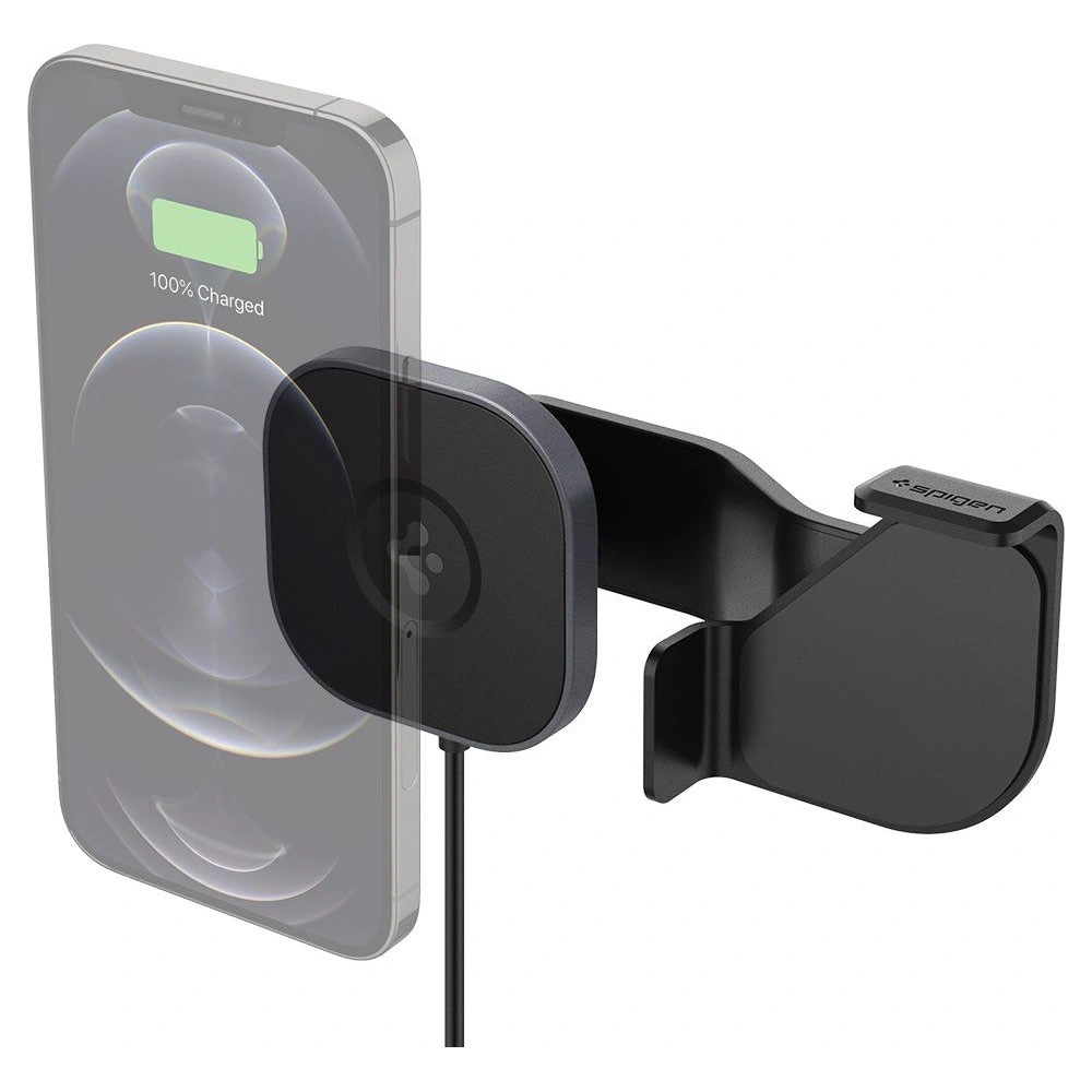 Hurtownia GSM - Autós tartó vezeték nélküli töltővel Spigen Tesla OneTap Pro Wireless Screen Car Mount (Mag Fit) Fekete - SPN2843 - {ean13} - Hurt