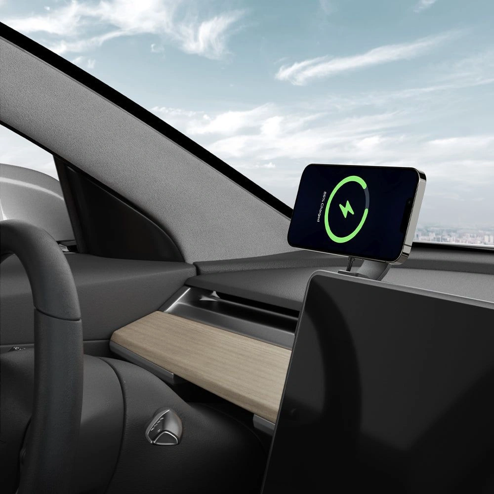 Hurtownia GSM - Auto-Halterung mit kabellosem Ladegerät Spigen Tesla OneTap Pro Wireless Screen Car Mount (Mag Fit) Schwarz - SPN2843 - {ean13} - Hurt