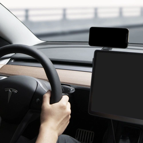 Uchwyt samochodowy z ładowarką bezprzewodową Spigen Tesla OneTap Pro Wireless Screen Car Mount (Mag Fit) Black