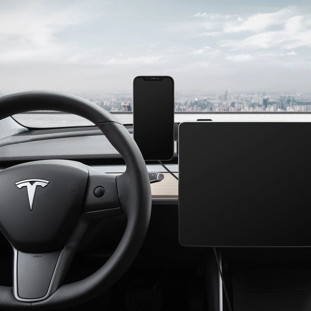 Hurtownia GSM - Auto-Halterung mit kabellosem Ladegerät Spigen Tesla OneTap Pro Wireless Screen Car Mount (Mag Fit) Schwarz - SPN2843 - {ean13} - Hurt