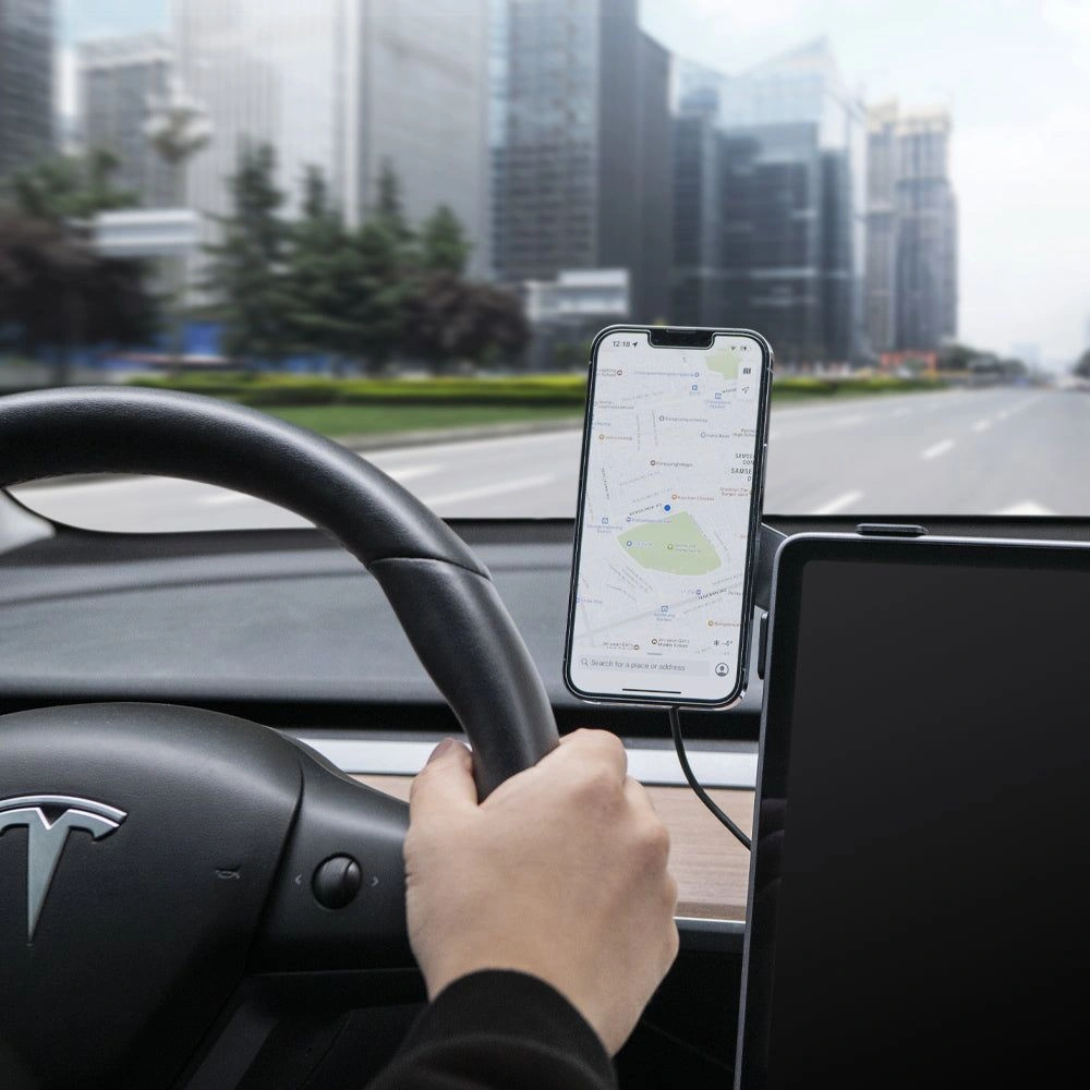 Hurtownia GSM - Autós tartó vezeték nélküli töltővel Spigen Tesla OneTap Pro Wireless Screen Car Mount (Mag Fit) Fekete - SPN2843 - {ean13} - Hurt