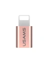 Adaptér USAMS US-SJ014 microUSB/Lightning růžovo-zlatý/rose gold
