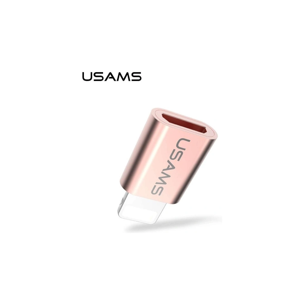Hurtownia GSM - Adaptér USAMS US-SJ014 microUSB/Lightning růžovo-zlatý/rose gold - USA940 - {ean13} - Hurt