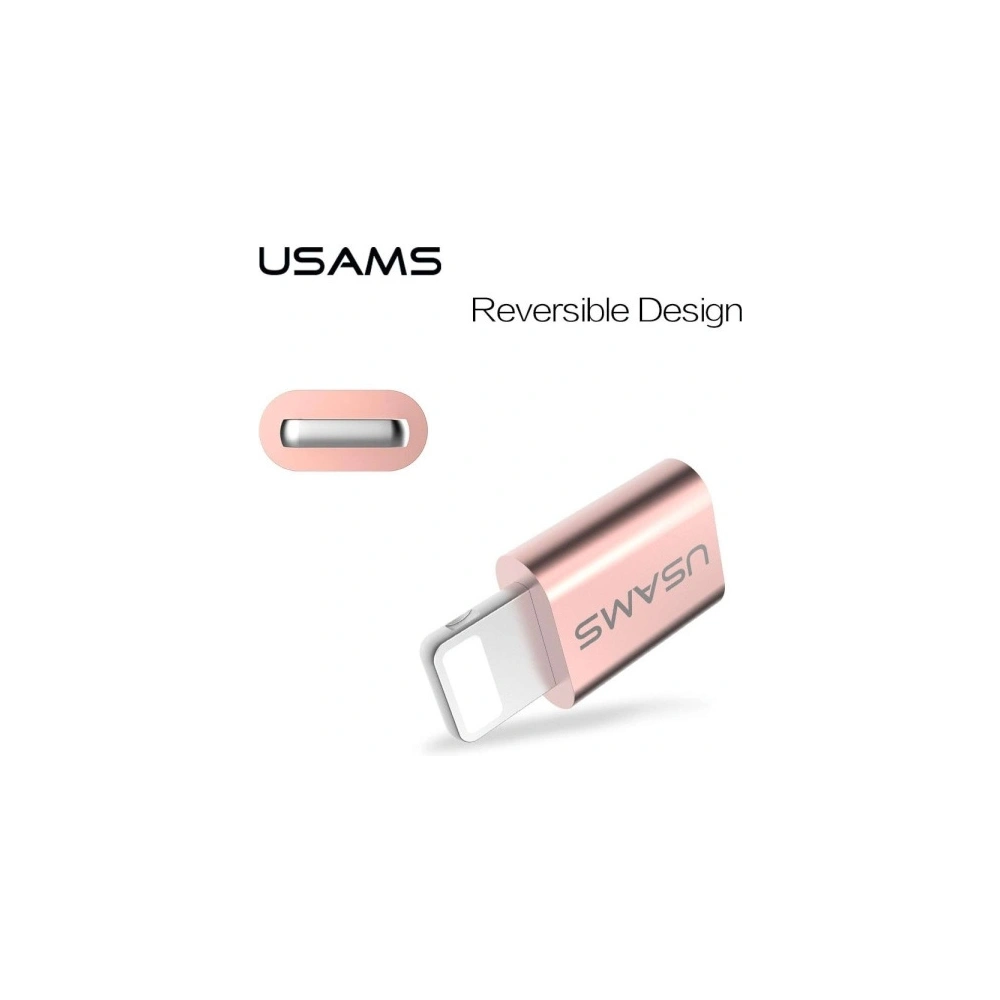 Hurtownia GSM - Adaptér USAMS US-SJ014 microUSB/Lightning růžovo-zlatý/rose gold - USA940 - {ean13} - Hurt
