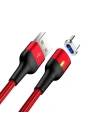 Kabel magnetyczny USAMS US-SJ327 U28 USB-A/USB-C 2A/3A Fast Charge 1m czerwony/red
