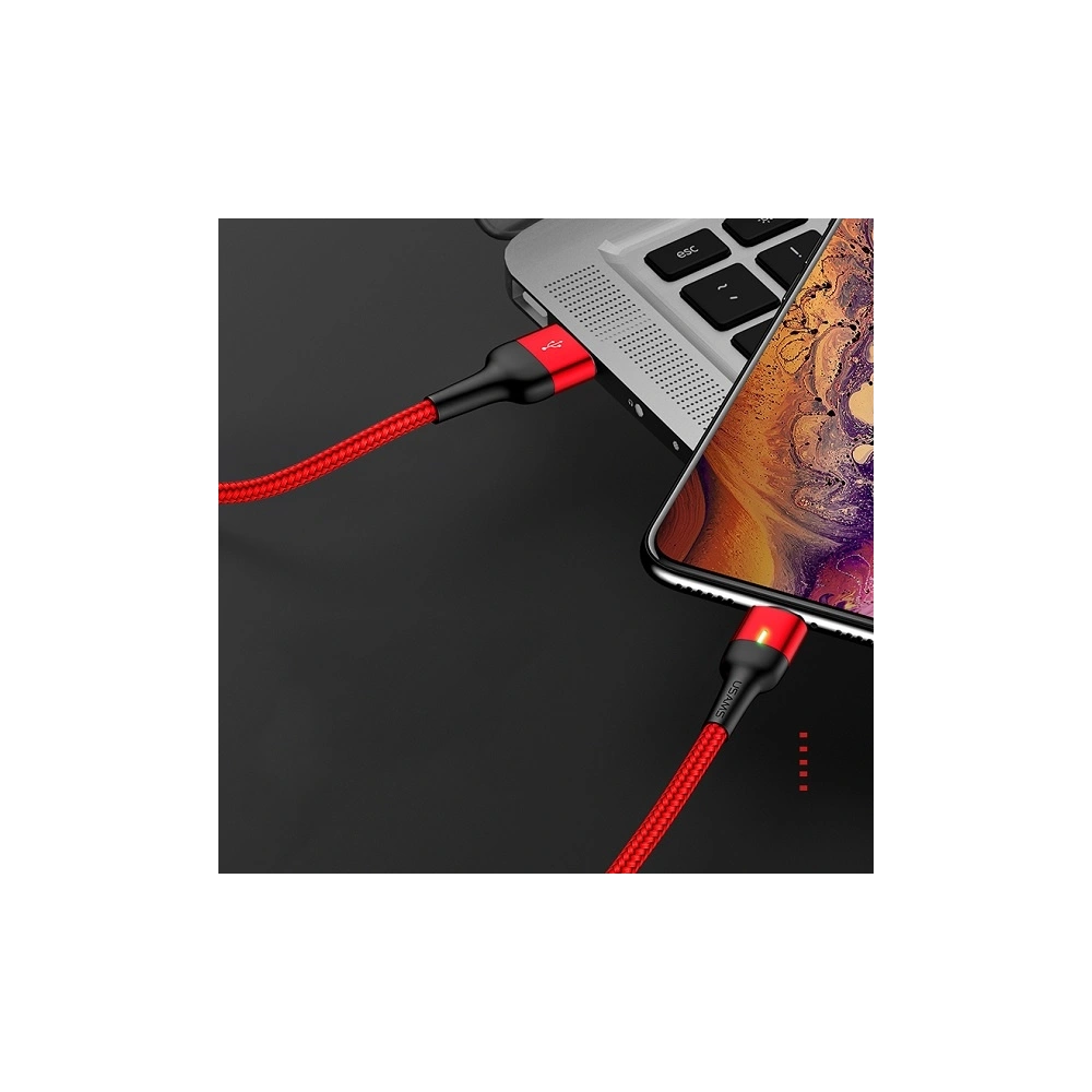 Hurtownia GSM - USAMS US-SJ327 U28 mágneses kábel USB-A/USB-C 2A/3A Gyors Töltés 1m piros/vörös - USA942 - {ean13} - Hurt