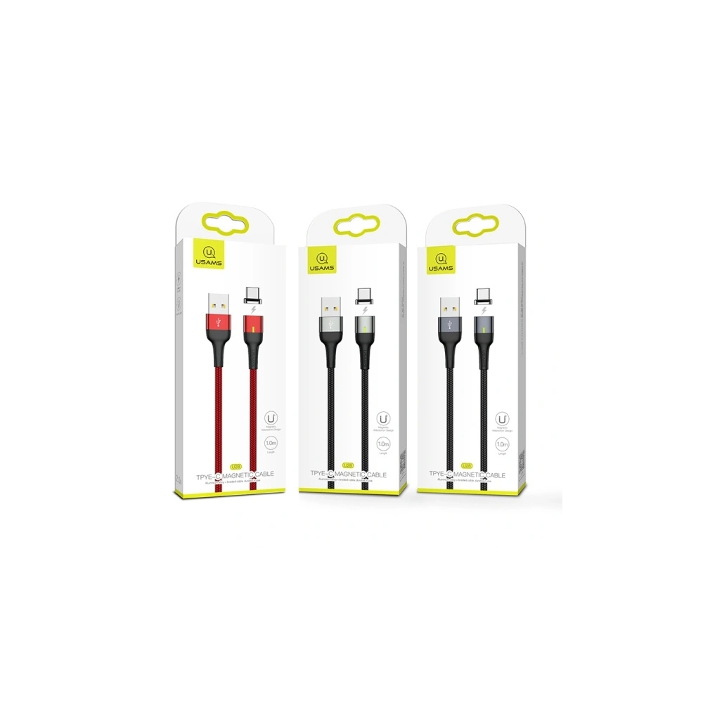 Hurtownia GSM - USAMS US-SJ327 U28 mágneses kábel USB-A/USB-C 2A/3A Gyors Töltés 1m piros/vörös - USA942 - {ean13} - Hurt