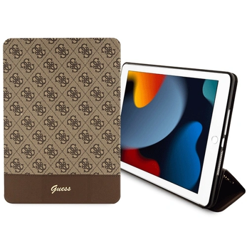 Etui Guess GUFC10PS4SGW Apple iPad 10.2 2019/2020/2021 (7., 8. i 9. generacji) brązowy/brown 4G Stripe Allover