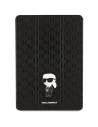 Etui Karl Lagerfeld KLFC10SAKHPKK Apple iPad 10.2 2019/2020/2021 (7., 8. și 9. generație) negru/black Saffiano Monogram Ikonik Magnet Allover