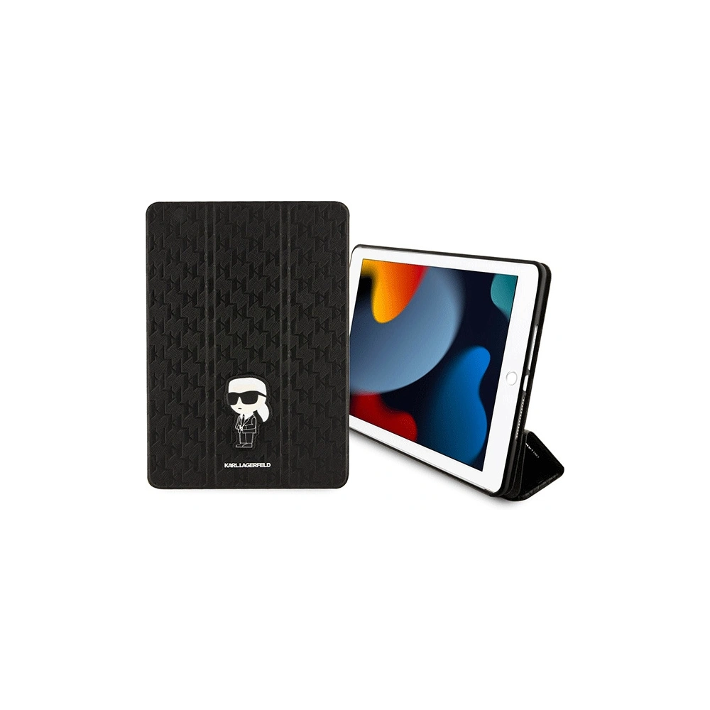 Hurtownia GSM - Etui Karl Lagerfeld KLFC10SAKHPKK Apple iPad 10.2 2019/2020/2021 (7., 8. și 9. generație) negru/black Saffiano Monogram Ikonik Magnet Allover - KLD1525 - {ean13} - Hurt